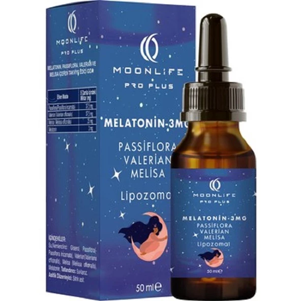 Moonlife Melatonin Passiflora Valerian Melisa Damla 3 mg 50 ml