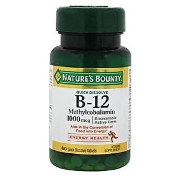 Nature's Bounty B-12 1000 mcg 60 Dilaltı Tableti ürün görseli