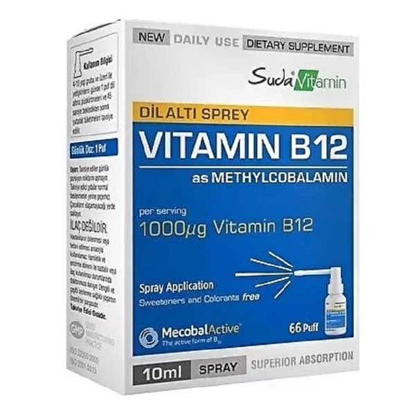 Suda Vitamin B12 Dil Altı Spreyi 10 ml