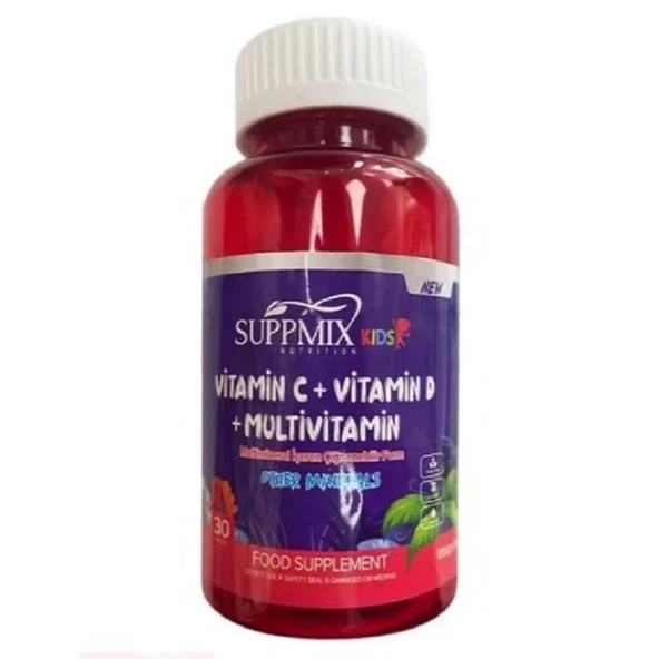 Suppmix Vitamin C D Multivitamin Çiğnenebilir Form 30 Gummies ürün görseli