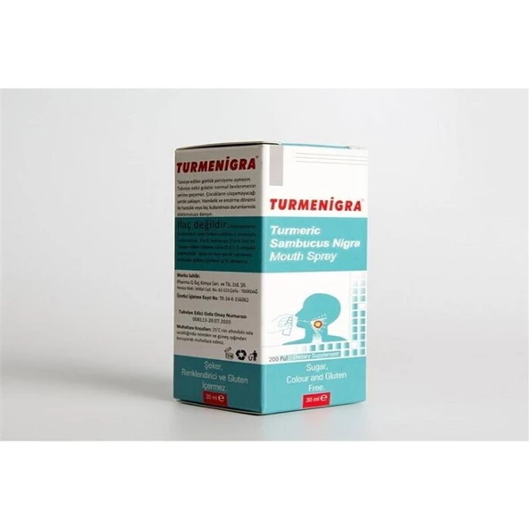 Turmenigra Turmeric Sambucus Nigra Mouth Spray 200 Puf 30 ml ürün görseli