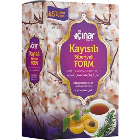 Çınar Kayısılı Biberiyeli Karışık Bitki Çayı 45 Süzen Poşet ürün görseli