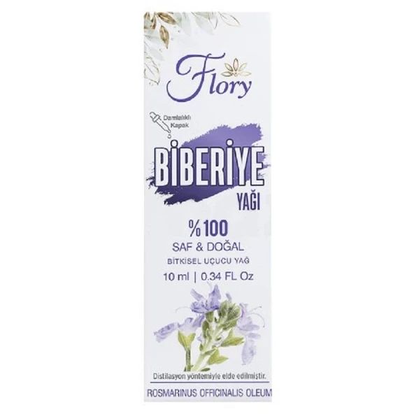 Flory Saf Uçucu Biberiye %100 Doğal Yağ Damlalıklı Kapaklı 10 ml ürün görseli