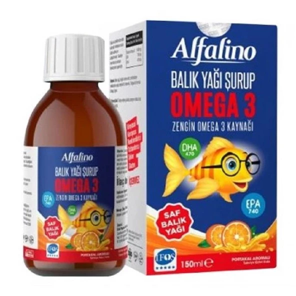 Alfalino Balık Yağı Omega 3 Portakal Aromalı 150 ml ürün görseli