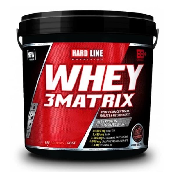Hardline Nutrition Whey 3 Matrix Çilek 4000 gr - 1