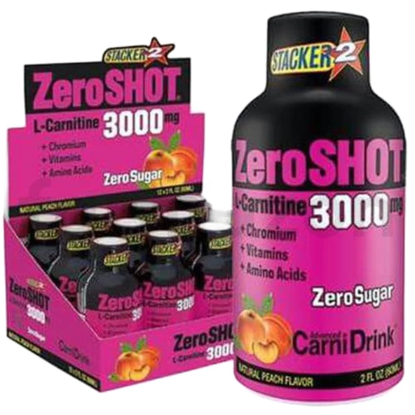 Zeroshot L-Carnitine 3000 mg Şeftali Aromalı İçecek 12 x 60 ml