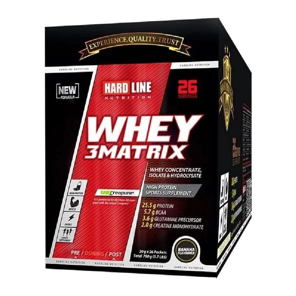 Hardline Whey 3 Matrix Muz 30 gr - 26 Adet ürün görseli