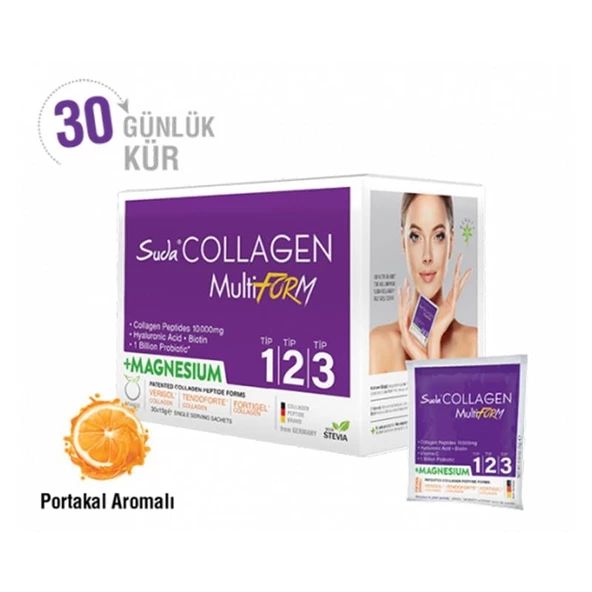 Suda Collagen Multiform Portakallı Magnesium 30 Saşe 15 gr ürün görseli