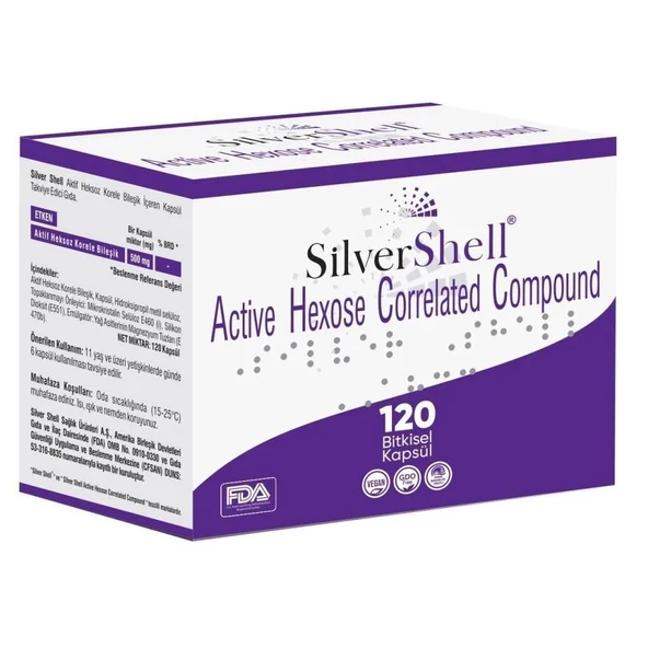 Silver Shell Ahcc 500 mg 120 Vegan Kapsül ürün görseli