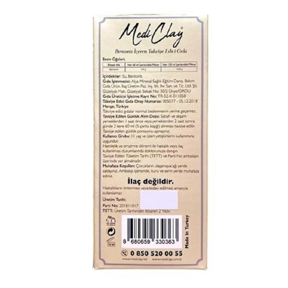 Mediclay Bentonit İçeren Takviye Edici Gıda 1000 ml - Resim 3