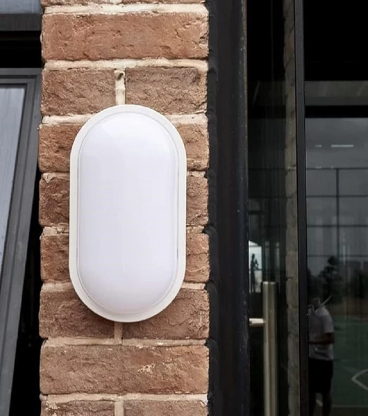 Horoz Aydos 15W Oval Beyaz Led Nem Su Geçirmez Banyo Bahçe Modern Tavan Lambası Beyaz Işık