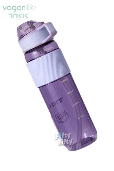 TKK 800 ML Kalın Isırılamaz Pipetli Bpa İçermeyen Taşıma Kulplu Tritan Su Matarası FFTKK1003-800ML - 5