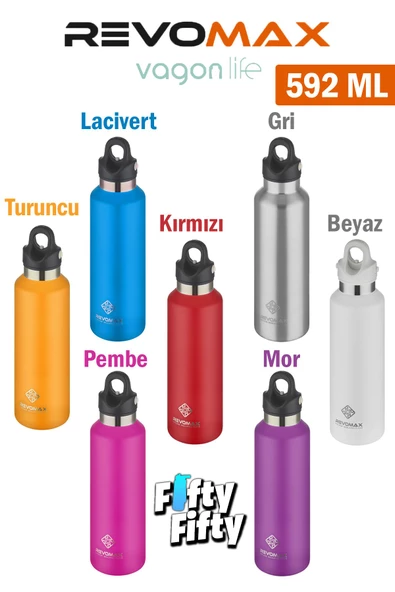 Revomax 592 ML Büyük Kapasiteli Özel Kapak Sistemli 18saat Sıcak/36 Saat Soğuk  Çelik Termos -592ML - 9