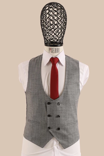 Yelekli Takım Elbise Slim Fit - 4