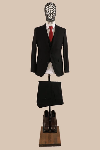 Yelekli Takım Elbise Slim Fit - 2