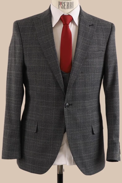 Yelekli Takım Elbise Slim Fit - 3