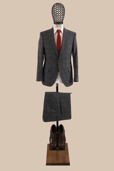 Yelekli Takım Elbise Slim Fit - 2
