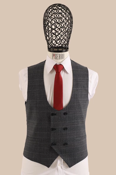 Yelekli Takım Elbise Slim Fit - 4