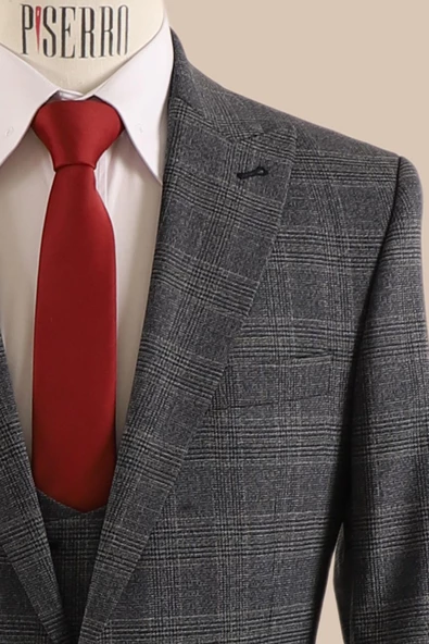 Yelekli Takım Elbise Slim Fit - 5