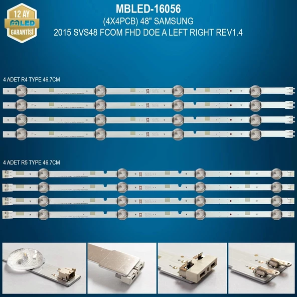 Mbled (4x4pcb) 48 İnç Samsung 2015 Svs48 Fcom Fhd Doe R4 Left R5 Right Rev1.4 V5dn Ue48j5270ssxtk