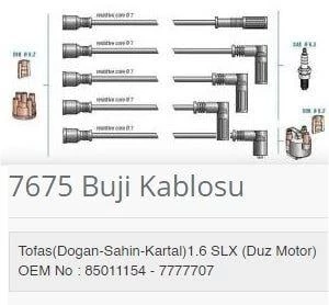 BUJI KABLOSU + BOBIN KABLOSU DKS 1.6 SLX DÜZ MOTOR