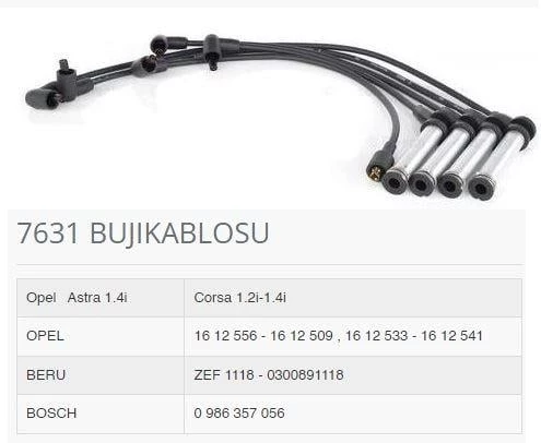 BUJI KABLOSU + BOBIN KABLOSU ASTRA 1.4İ CORSA 1.2İ 1.4İ METAL TÜPLÜ