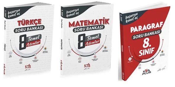 KORAY VAROL YAYINLARI 8. SINIF TÜRKÇE - MATEMATİK TEMEL ADIMLAR SORU BANKASI VE PARAGRAF SORU BANKASI (3 KİTAP)