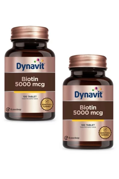 DYNAVİT Biotin 5000 Mcg 100 Tablet 2 Adet ürün görseli