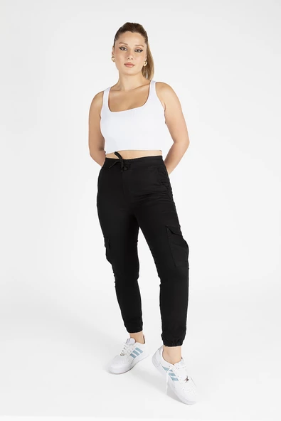 Kadın Kargo Cep Pantolon Siyah - 3