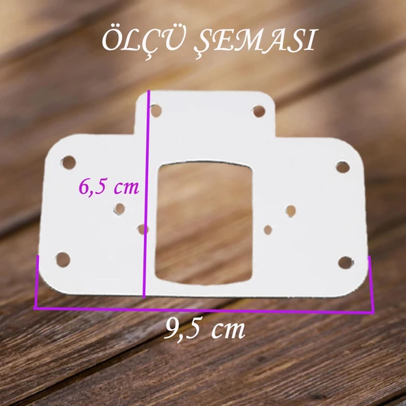 Dolap Kapak Taş Menteşe Tamir Sacı Pratik Onarım Kiti Beyaz Metal Yuva Tablası 6.5 x 9 cm (6 DET) - Resim 2