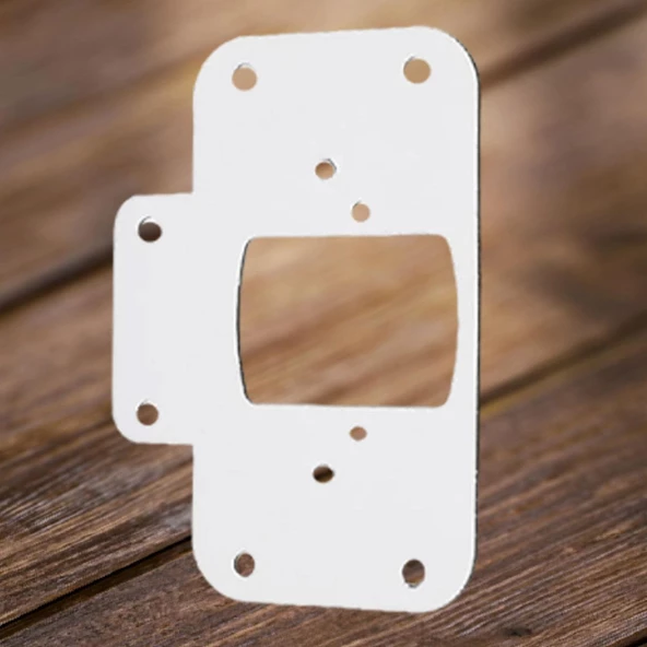 Dolap Kapak Taş Menteşe Tamir Sacı Pratik Onarım Kiti Beyaz Metal Yuva Tablası 6.5 x 9 cm (6 DET) - Resim 3