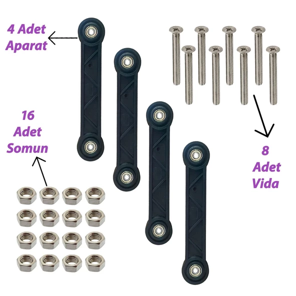 4 Adet Beşik Sallama Aparatı Siyah 10 Cm - 2