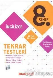 8. Sınıf İngilizce Tekrar Testleri Blok Test Yayınları