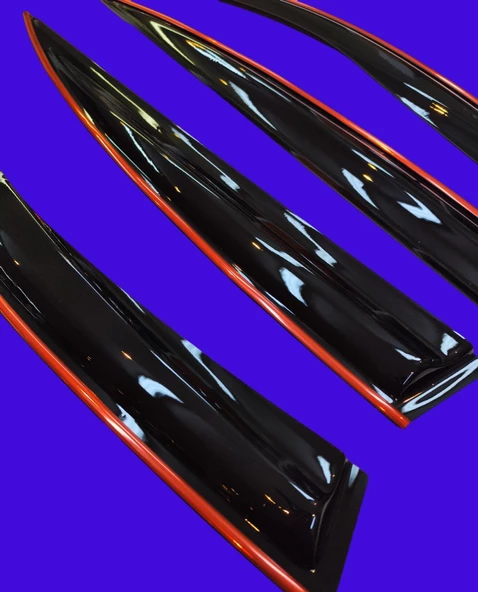 Honda Civic FB7 2012-2016 Arası Kırmızı Kromlu Cam Rüzgarlığı - Resim 8