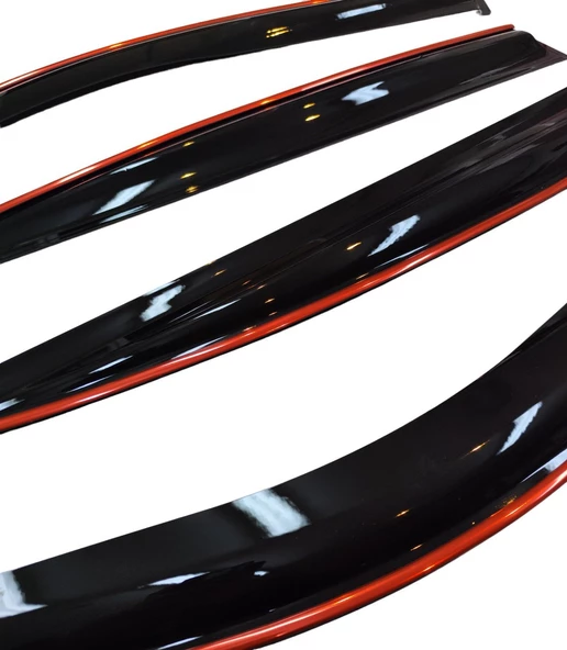 Honda Civic FB7 2012-2016 Arası Kırmızı Kromlu Cam Rüzgarlığı - Resim 3