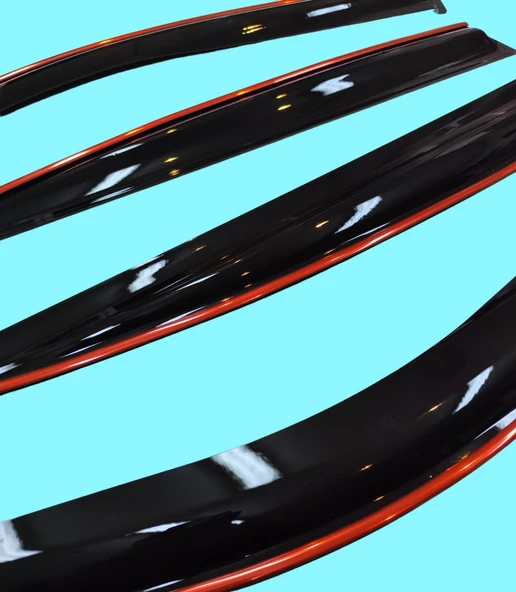 Honda Civic FB7 2012-2016 Arası Kırmızı Kromlu Cam Rüzgarlığı - Resim 9