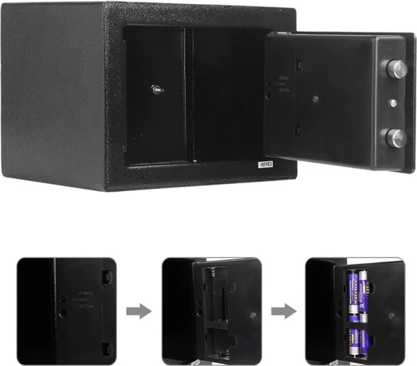 Staxx Power Elektronik Şifreli Para Kasası Çelik Kasası Otel Kasası 3 mm Montaj Ekipmanları - 3