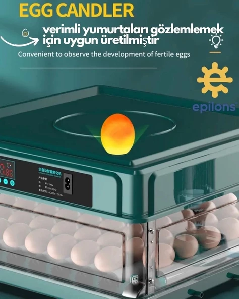 Kuluçka Makinesi 130 Tavuk Yumurtalı Extra Yedek Motorlu İncubator - 7