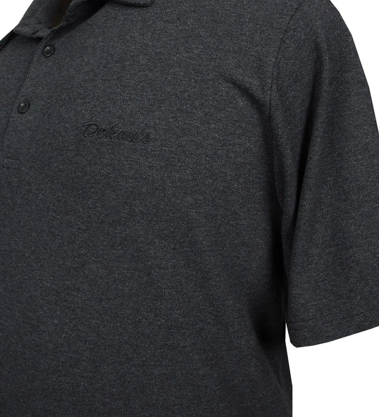 Erkek Büyük Beden 115-171 Kilo Arası İçin Uygun Polo Yaka Tişört Antrasit - 5