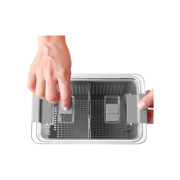 Lossa Süzgeçli ve Bölmeli Organizer Meyve Sebze Saklama Kabı 5 Lt - 4