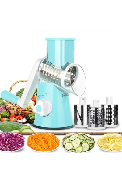 Tutma Kollu Çevirmeli Pratik Kesme ve Rendeleme Drum Grater Pratik Rulo Rende - 2