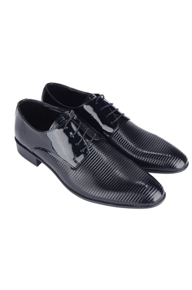 Erkek Rugan Bağcıklı Lazerli Ayakkabı 601 - 3