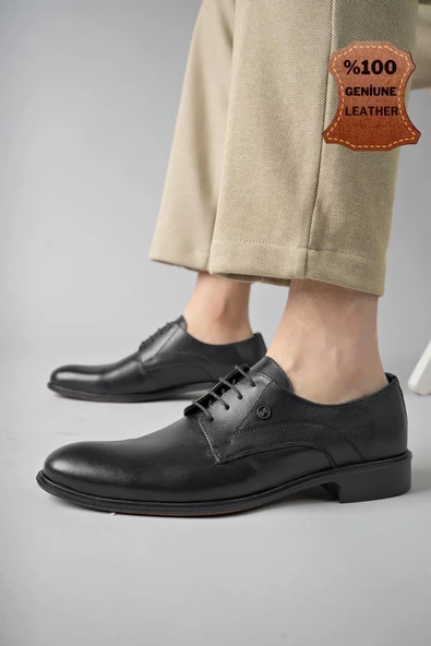 Muggo H0143 Garantili Erkek Günlük Klasik Hakiki Deri Ayakkabı - 6