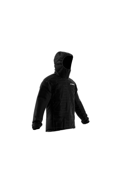 adidas Siyah Erkek Kapüşonlu Mont IB4233-XPR VARIL - 2