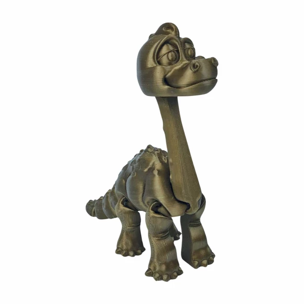 3D Hareketli Oyuncak Brakiyozor (Brachiosaurus) Dinozor - Altın Kahve