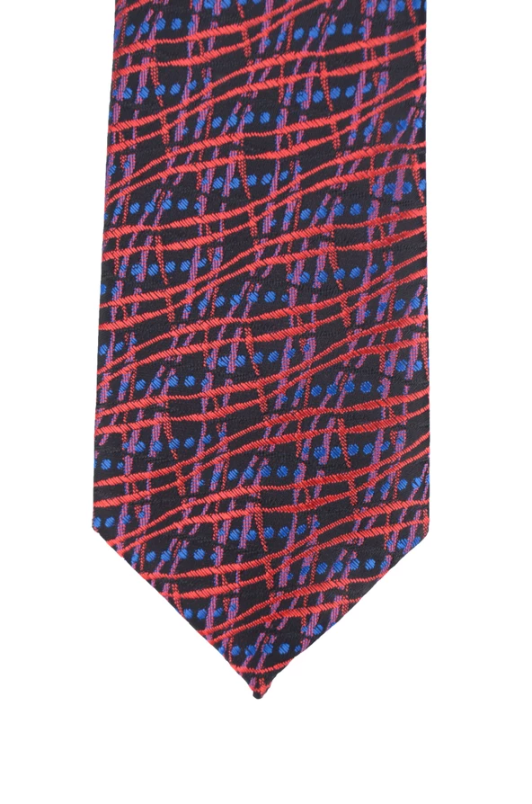 Cengiz İnler Geometrik Desen Mendilli Mikrofiber Erkek Kravat - 6
