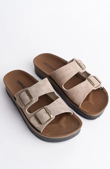Muggo REHDA Garantili İki Toka Rahat Taban Ayarlanabilir Unisex Terlik - 8