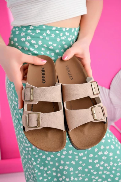 Muggo REHDA Garantili İki Toka Rahat Taban Ayarlanabilir Unisex Terlik - 3