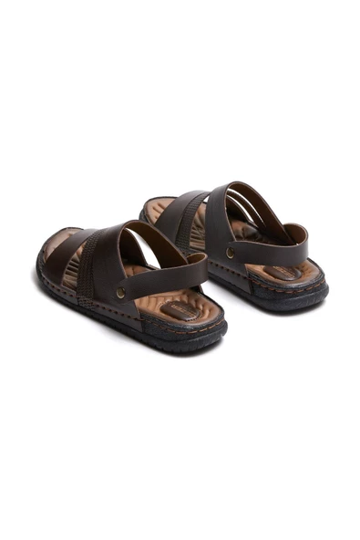 Gezer Anatomik Erkek Sandalet Terlik 11651 Kahverengi - 4
