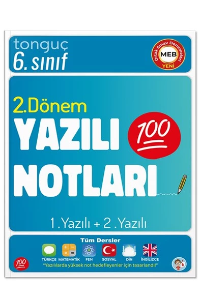 6. Sınıf Yazılı Notları ve Denemeleri 2. Dönem 1 ve 2. Yazılı 2 KİTAP - Tonguç Yayınları - 3